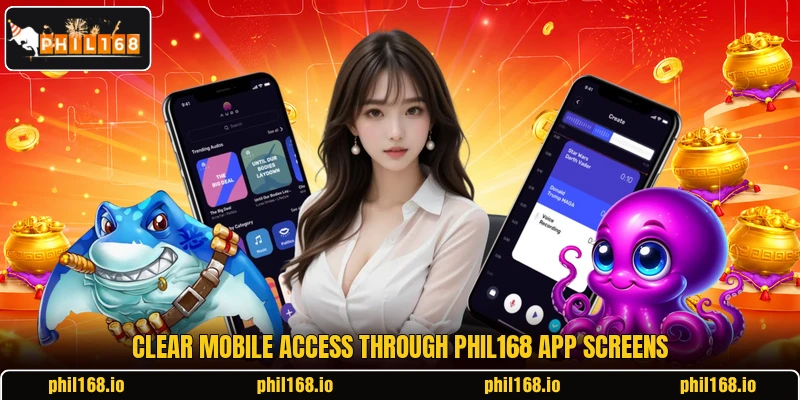 Clear mobile access through Phil168 app screens Clear mobile access through Phil168 app screens
