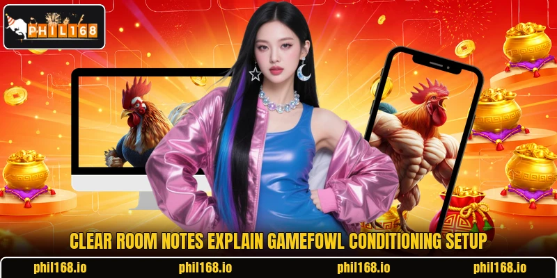 Clear room notes explain Gamefowl Conditioning setup