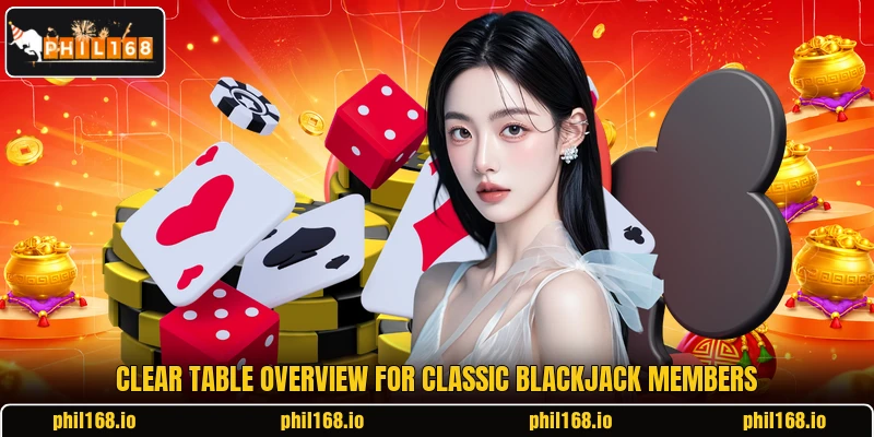 Clear table overview for classic blackjack members