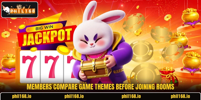 Members compare game themes before joining rooms