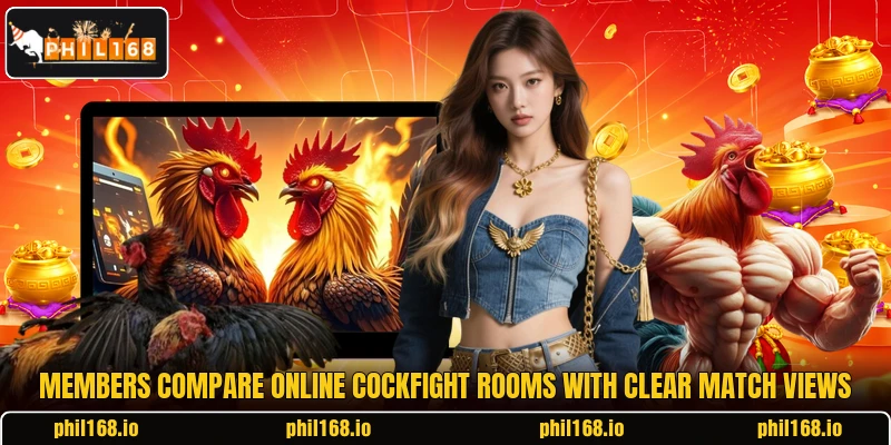 Members compare online cockfight rooms with clear match views