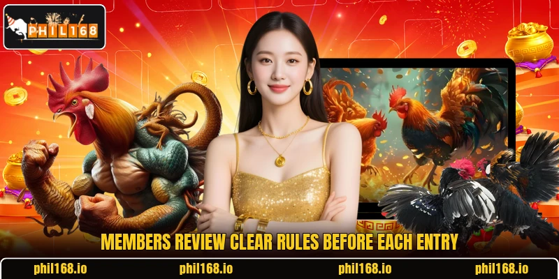 Members review clear rules before each entry Members review clear rules before each entry