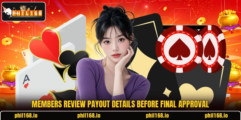 Members review payout details before final approval Members review payout details before final approval