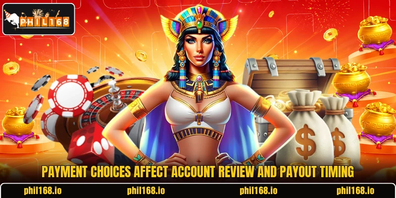Payment choices affect account review and payout timing