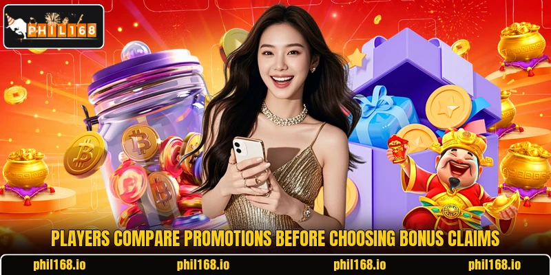 Players compare promotions before choosing bonus claims