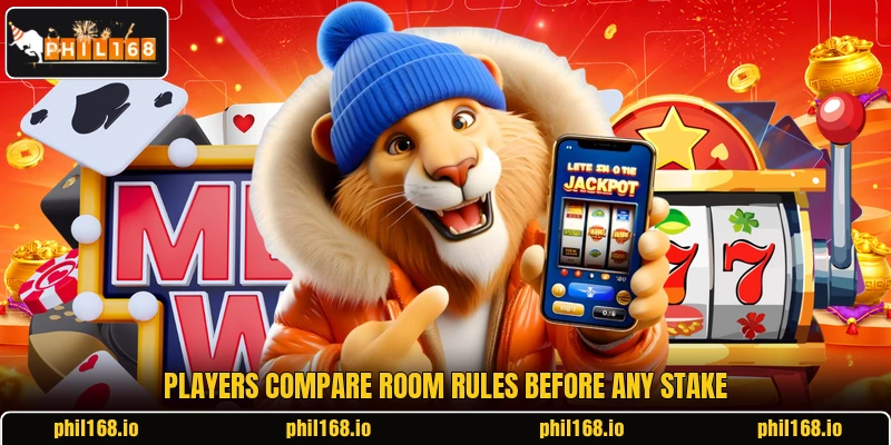 Players compare room rules before any stake Players compare room rules before any stake
