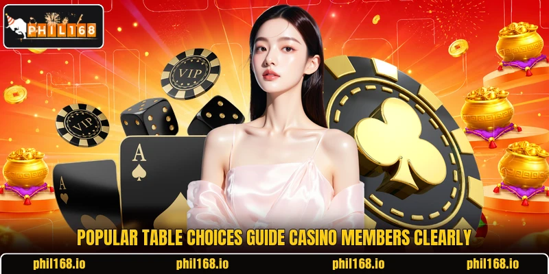 Popular table choices guide casino members clearly