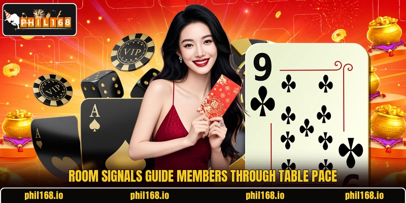 Room signals guide members through table pace