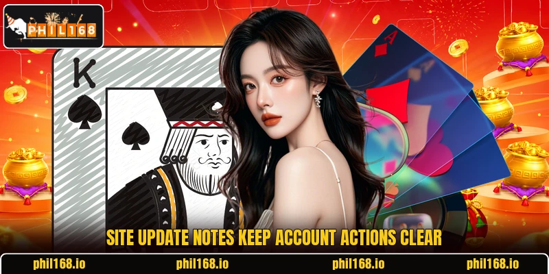 Site update notes keep account actions clear