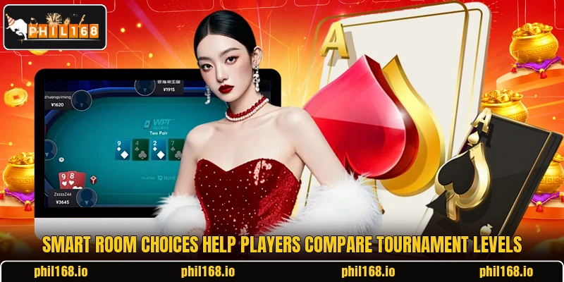 Smart room choices help players compare tournament levels Smart room choices help players compare tournament levels