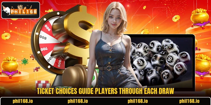 Ticket choices guide players through each draw